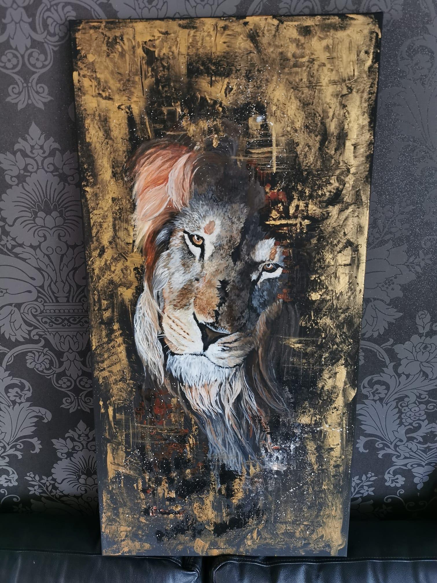 Starttimaalaus Oy:n Nooran tekem&auml; leijonamaalaus